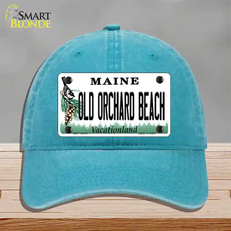 Old Orchard Beach Maine Novelty License Plate Hat Tag Unconstructed Cotton Lake Blue
