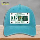 Marathon Florida Novelty License Plate Hat Tag Unconstructed Cotton Lake Blue
