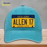 Allen 17 New York Novelty License Plate Hat Tag Unconstructed Cotton Lake Blue