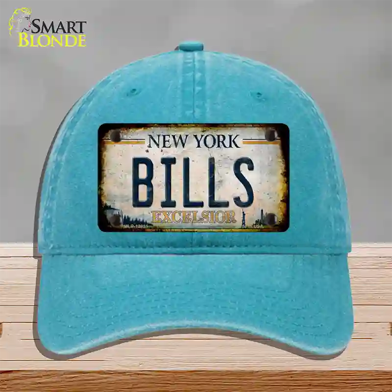 Bills Excelsior New York Rusty Novelty License Plate Hat Tag Unconstructed Cotton Lake Blue