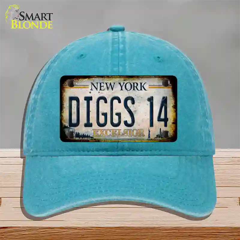 Diggs 14 Excelsior New York Rusty Novelty License Plate Hat Tag Unconstructed Cotton Lake Blue