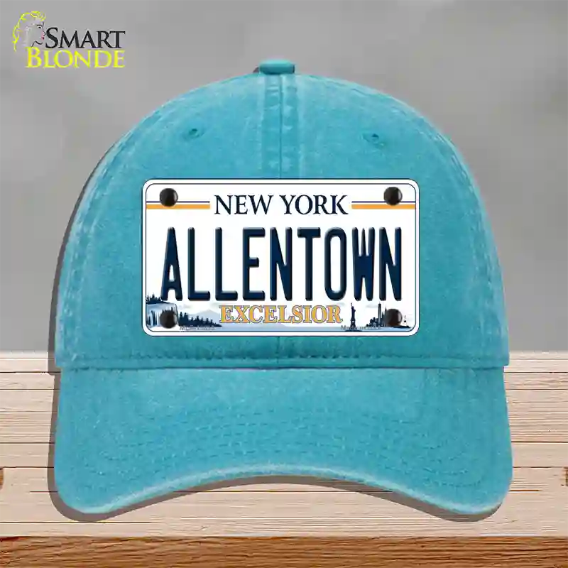 Allentown Excelsior New York Novelty License Plate Hat Tag Unconstructed Cotton Lake Blue