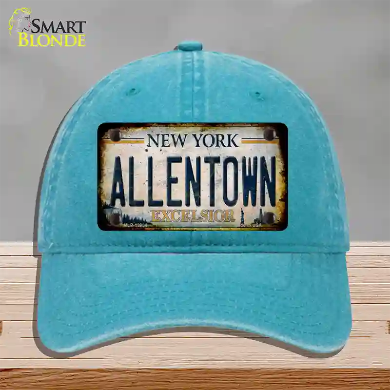 Allentown Excelsior New York Rusty Novelty License Plate Hat Tag Unconstructed Cotton Lake Blue