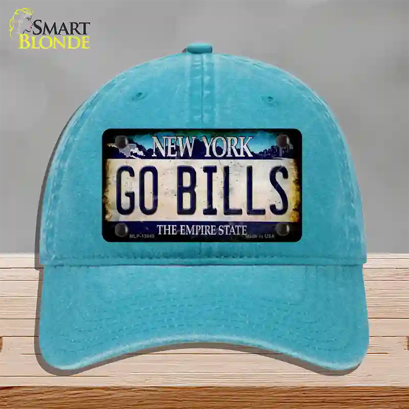 Go Bills New York Rusty Novelty License Plate Hat Tag Unconstructed Cotton Lake Blue