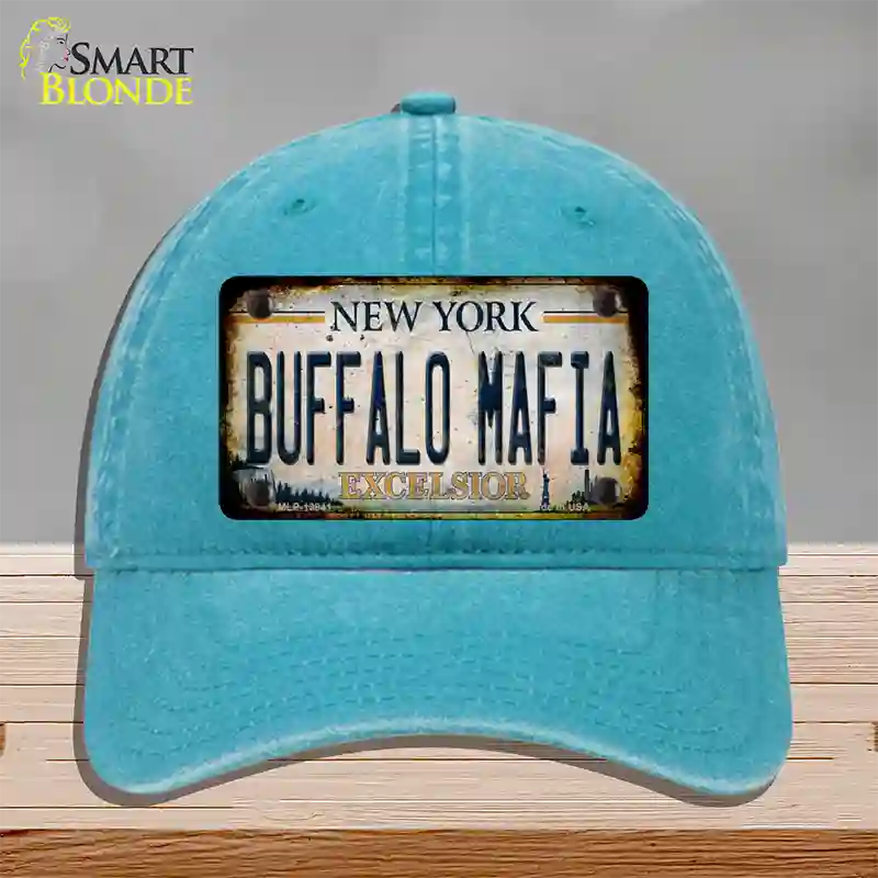 Buffalo Mafia Excelsior New York Rusty Novelty License Plate Hat Tag Unconstructed Cotton Lake Blue