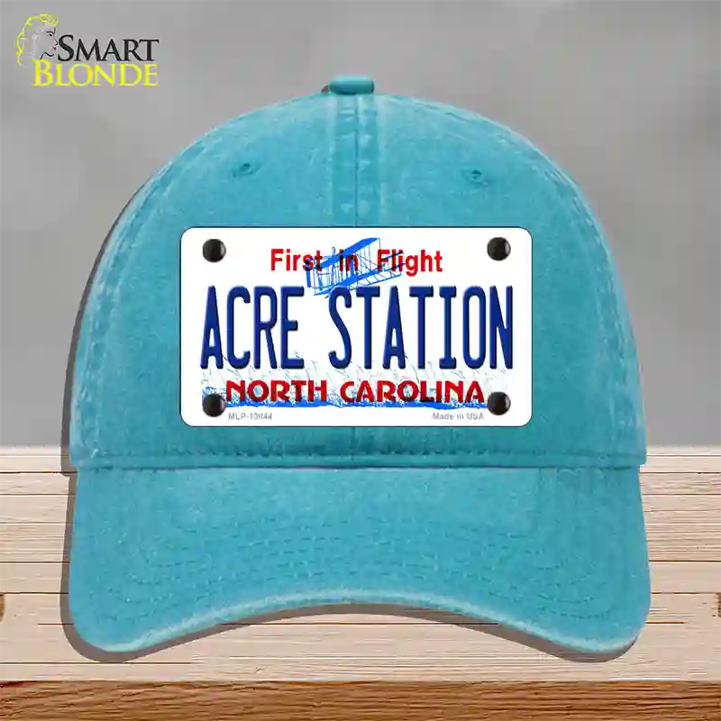 Acre Station North Carolina Novelty License Plate Hat Tag Unconstructed Cotton Lake Blue