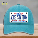 Acre Station North Carolina Novelty License Plate Hat Tag Unconstructed Cotton Lake Blue