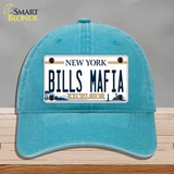 Bills Mafia NY Excelsior Novelty License Plate Hat Tag Unconstructed Cotton Lake Blue