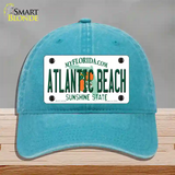 Atlantic Beach Florida Novelty License Plate Hat Unconstructed Cotton / Lake Blue
