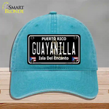 Guayanilla Puerto Rico Black Novelty License Plate Hat Unconstructed Cotton / Lake Blue