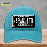 Naranjito Puerto Rico Black Novelty License Plate Hat Unconstructed Cotton / Lake Blue