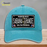 Sabana Grande Puerto Rico Black Novelty License Plate Hat Unconstructed Cotton / Lake Blue