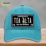 Toa Alta Puerto Rico Black Novelty License Plate Hat Unconstructed Cotton / Lake Blue
