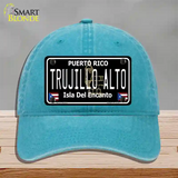 Trujillo Alto Puerto Rico Black Novelty License Plate Hat Unconstructed Cotton / Lake Blue