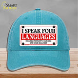 I Speak Four Languages Novelty License Plate Hat HAT-MLP-14512