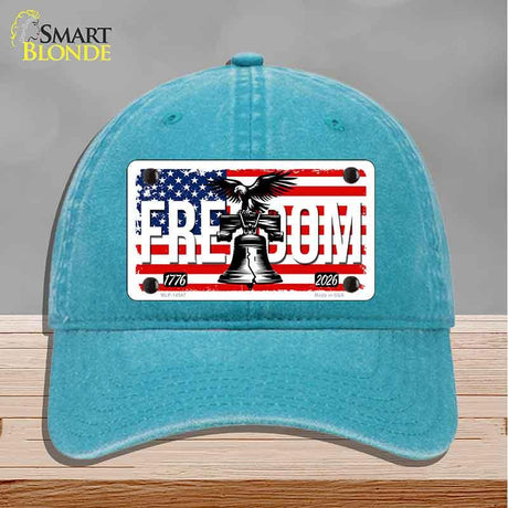 Freedom Liberty Bell Novelty License Plate Hat HAT-MLP-14547 Unconstructed Cotton Lake Blue
