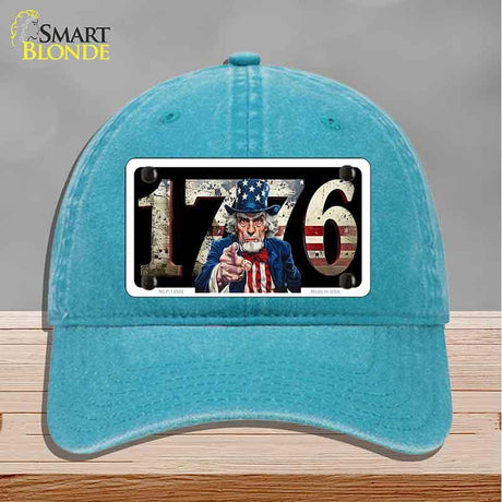 1776 Uncle Sam Novelty License Plate Hat HAT-MLP-14548 Unconstructed Cotton Lake Blue