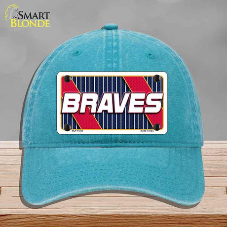 BRAVES Graphic Novelty License Plate Hat HAT-MLP-14566 Unconstructed Cotton Lake Blue