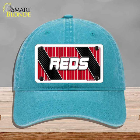REDS Graphic Novelty License Plate Hat HAT-MLP-14571 Unconstructed Cotton Lake Blue
