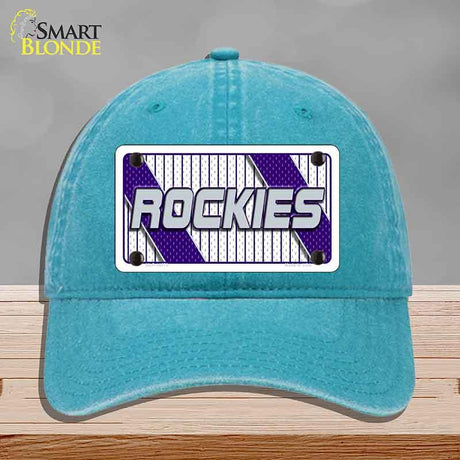 ROCKIES Graphic Novelty License Plate Hat HAT-MLP-14573 Unconstructed Cotton Lake Blue
