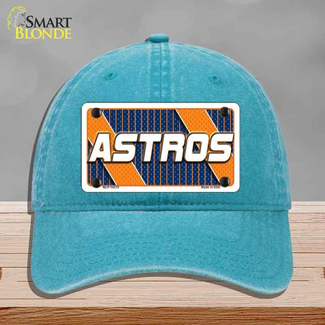 ASTROS Graphic Novelty License Plate Hat HAT-MLP-14575 Unconstructed Cotton Lake Blue