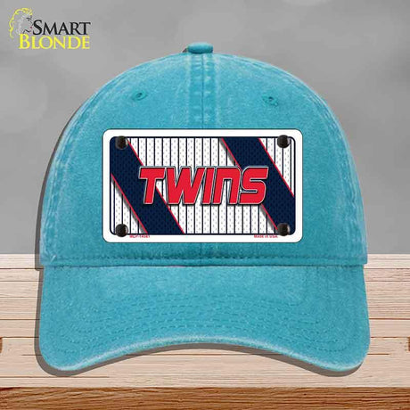 TWINS Graphic Novelty License Plate Hat HAT-MLP-14581 Unconstructed Cotton Lake Blue