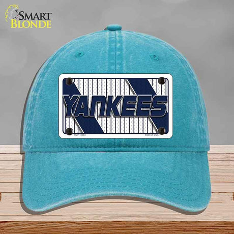 YANKEES Graphic Novelty License Plate Hat HAT-MLP-14583 Unconstructed Cotton Lake Blue