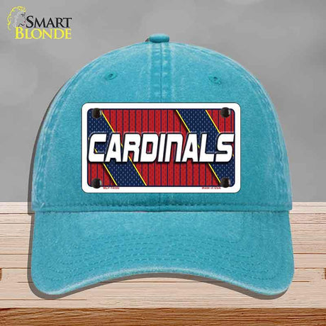 Blue cap with 'Cardinals' logo on a gray background