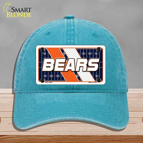 BEARS Graphic Novelty License Plate Hat HAT-MLP-14630 Unconstructed Cotton Lake Blue