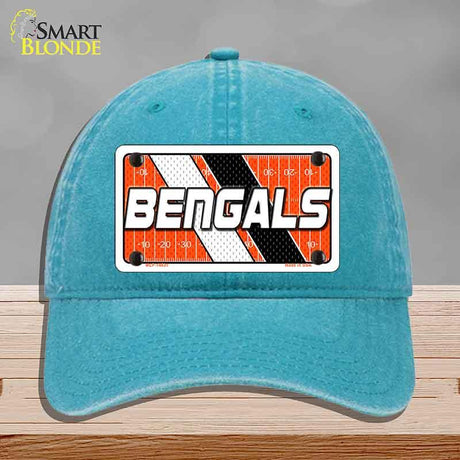 BENGALS Graphic Novelty License Plate Hat HAT-MLP-14631 Unconstructed Cotton Lake Blue