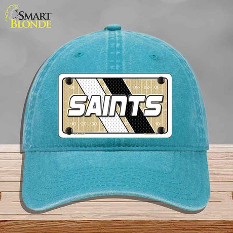 SAINTS Graphic Novelty License Plate Hat HAT-MLP-14647 Unconstructed Cotton Lake Blue