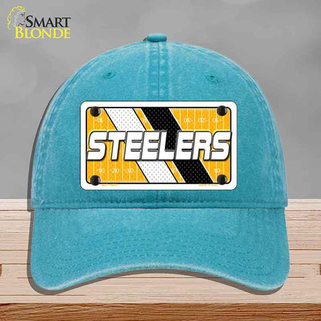 STEELERS Graphic Novelty License Plate Hat HAT-MLP-14651 Unconstructed Cotton Lake Blue