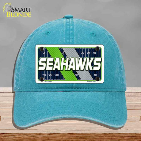 SEAHAWKS Graphic Novelty License Plate Hat HAT-MLP-14653 Unconstructed Cotton Lake Blue