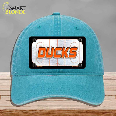 DUCKS Graphic Novelty License Plate Hat HAT-MLP-14657 Unconstructed Cotton Lake Blue