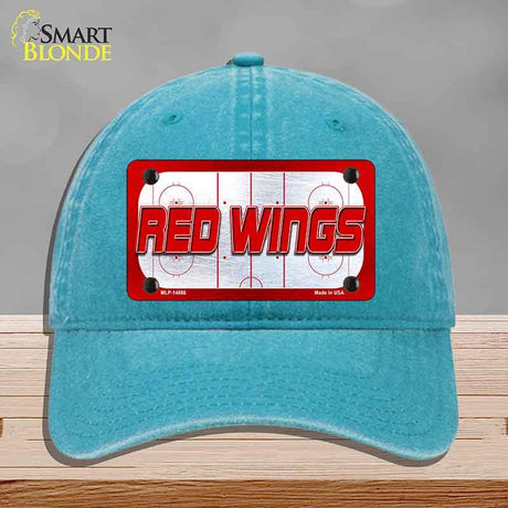 RED WINGS Graphic Novelty License Plate Hat HAT-MLP-14666 Unconstructed Cotton Lake Blue
