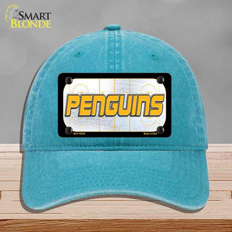 PENGUINS Graphic Novelty License Plate Hat HAT-MLP-14678 Unconstructed Cotton Lake Blue