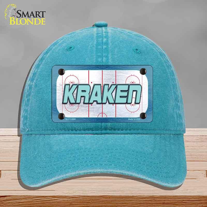 KRAKEN Graphic Novelty License Plate Hat HAT-MLP-14680 Unconstructed Cotton Lake Blue