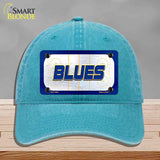 BLUES Graphic Novelty License Plate Hat HAT-MLP-14681 Unconstructed Cotton Lake Blue