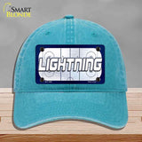 LIGHTNING Graphic Novelty License Plate Hat HAT-MLP-14682 Unconstructed Cotton Lake Blue