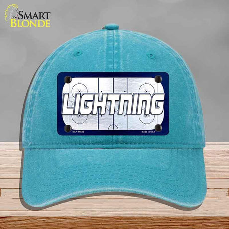 LIGHTNING Graphic Novelty License Plate Hat HAT-MLP-14682 Unconstructed Cotton Lake Blue