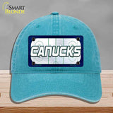 CANUCKS Graphic Novelty License Plate Hat HAT-MLP-14685 Unconstructed Cotton Lake Blue