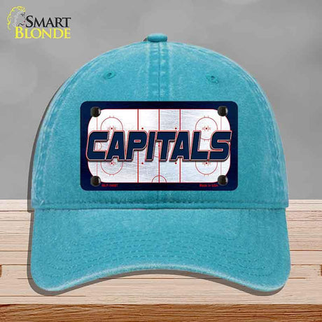 CAPITALS Graphic Novelty License Plate Hat HAT-MLP-14687 Unconstructed Cotton Lake Blue