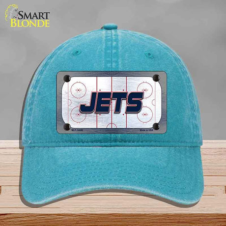 JETS Graphic Novelty License Plate Hat HAT-MLP-14688 Unconstructed Cotton Lake Blue