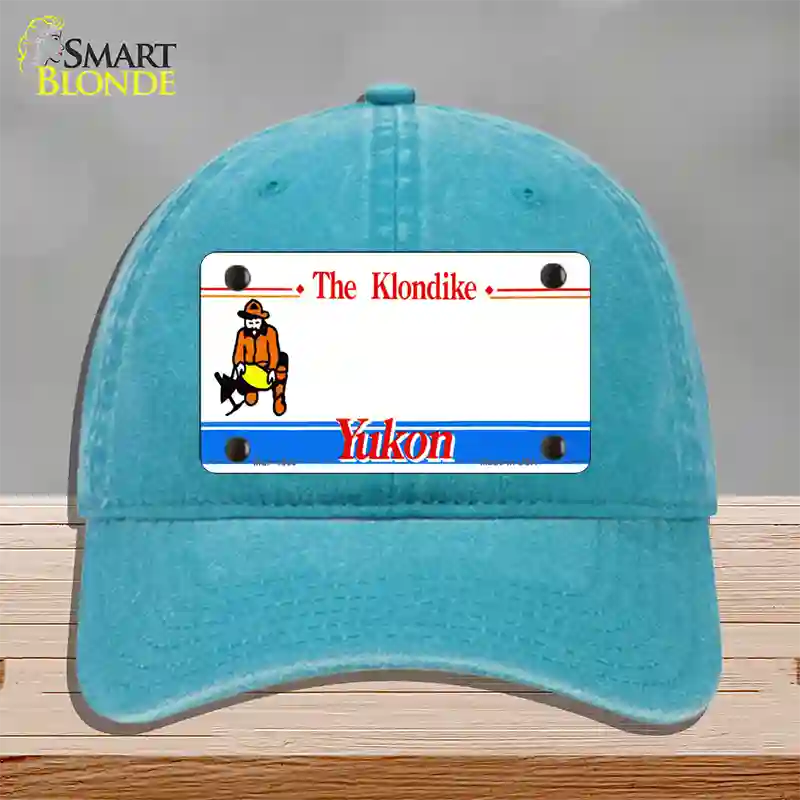 Yukon Novelty License Plate Hat Unconstructed Cotton / Lake Blue