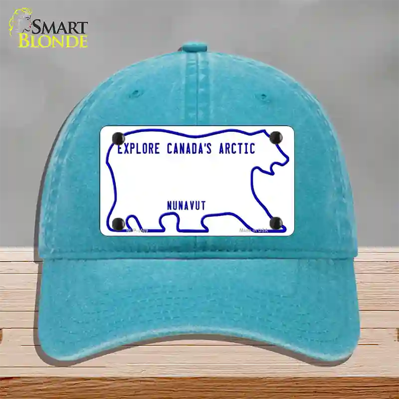 Nunavut Novelty License Plate Hat Unconstructed Cotton / Lake Blue