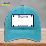 Quebec Novelty License Plate Hat Unconstructed Cotton / Lake Blue