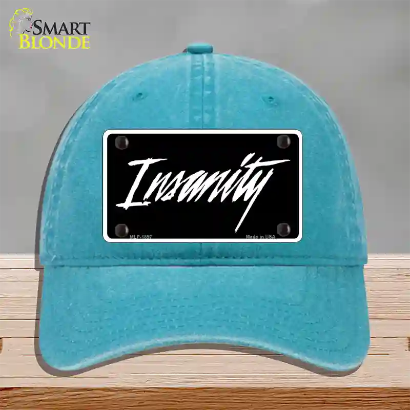 Insanity Novelty License Plate Hat Unconstructed Cotton / Lake Blue
