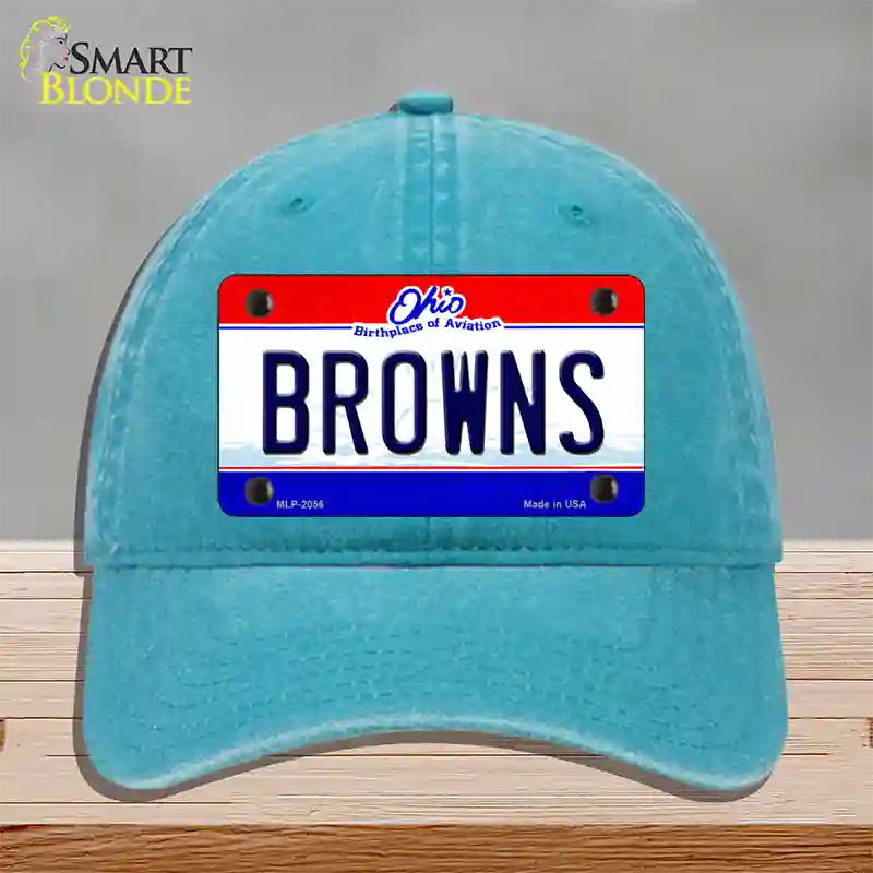 Browns Ohio State Novelty License Plate Hat Unconstructed Cotton / Lake Blue