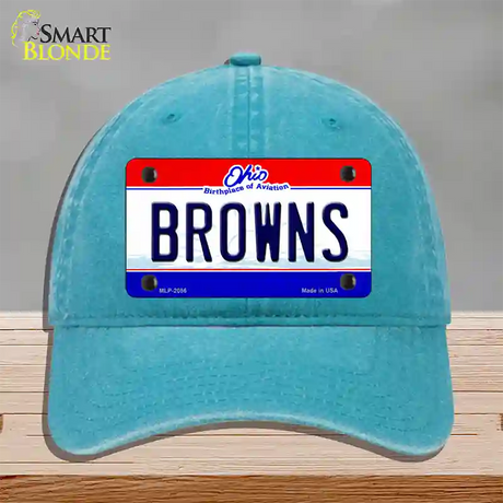 Browns Ohio State Novelty License Plate Hat Unconstructed Cotton / Lake Blue