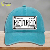 Retired Novelty License Plate Hat Unconstructed Cotton / Lake Blue